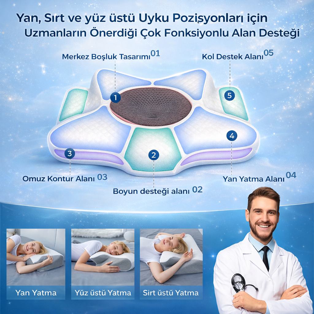 CONFORA™ Boyun Destekli Visco Yastık