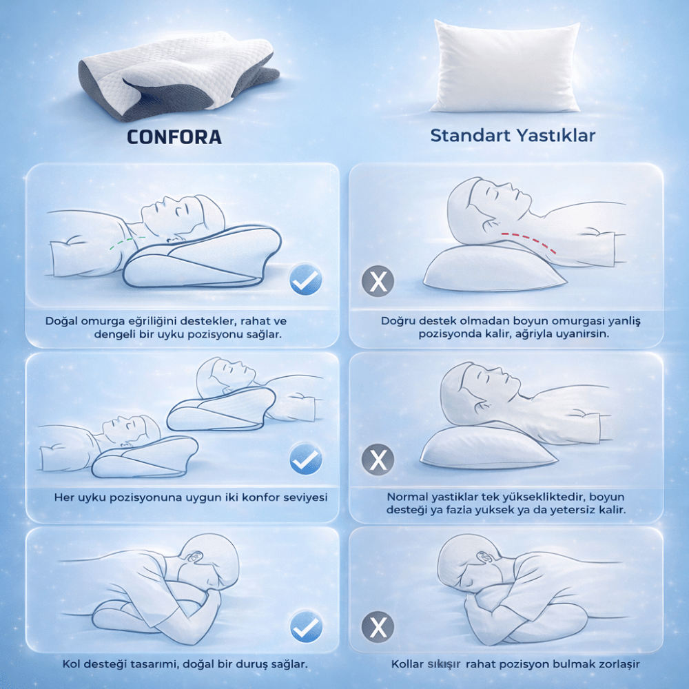 CONFORA™ Boyun Destekli Visco Yastık